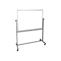 Luxor Steel Mobile Dry-Erase Whiteboard, Aluminum Frame, 4 x 3 (MB4836WW)