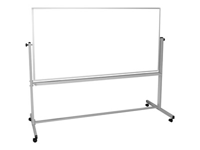 Luxor Steel Mobile Dry-Erase Whiteboard, Aluminum Frame, 40"H x 72"W (MB7240WW)