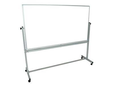 Luxor Steel Mobile Dry-Erase Whiteboard, Aluminum Frame, 40"H x 72"W (MB7240WW)