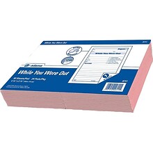 Adams While You Were Out Message Pads, 4.25 x 5.5, Pink, 50 Sheets/Pad, 24 Pads/Pack (9711)