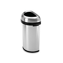 simplehuman Indoor Trash Can with Lid, Brushed Stainless Steel, 16 Gallon (CW1468)