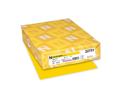 Astrobrights Cardstock Paper, 65 lbs, 8.5 x 11, Solar Yellow, 250/Pack (22731)