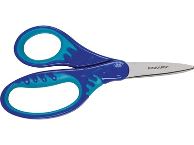 Fiskars Softgrip 5 Stainless Steel Kids Scissors, Pointed Tip, Assorted Colors (194230-1001)
