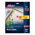 Avery High-Visibility Laser Identification Labels, 1 1/2 Dia., Assorted Colors, 24 Labels/Sheet, 15 Sheets/Pack (5994)