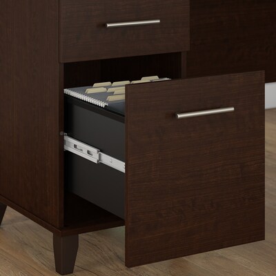 Bush Furniture Somerset 72"W Office Desk with Hutch and 5 Shelf Bookcase, Mocha Cherry (SET020MR)