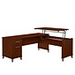 Bush Furniture Somerset 72"W 3 Position Sit to Stand L Shaped Desk, Hansen Cherry (SET014HC)