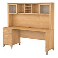 Bush Furniture Somerset 72W Office Desk with Drawers and Hutch, Maple Cross (SET018MC)