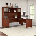 Bush Furniture Somerset 72W 3 Position Sit to Stand L Shaped Desk with Hutch, Hansen Cherry (SET015