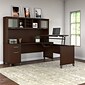 Bush Furniture Somerset 72"W 3 Position Sit to Stand L Shaped Desk with Hutch, Mocha Cherry (SET015MR)
