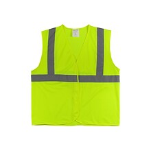 Protective Industrial Products Hook & Loop Safety Vest, ANSI Class R2, X-Large, Hi-Vis Lime Yellow (