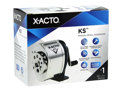 X-ACTO KS Manual Pencil Sharpener, Black/Silver (1031)