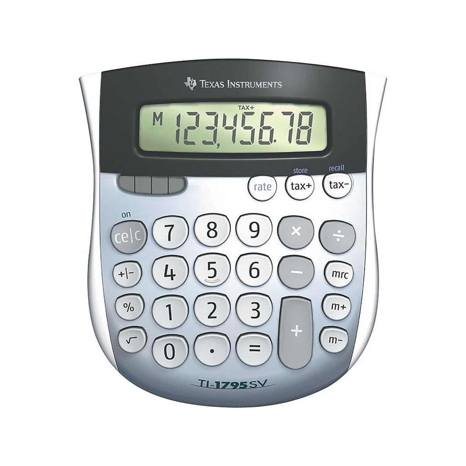 Texas Instruments TI-1795 SV 8-Digit Desktop Calculator, Gray/Silver