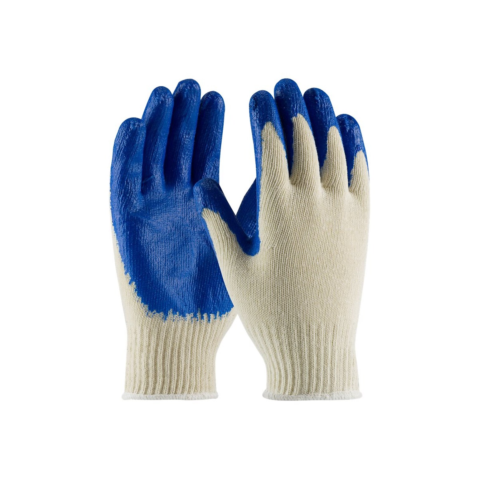 PIP 39-C122 Latex Coated Cotton/Poly Gloves, Medium, 10 Gauge, Natural/Blue, 12 Pairs(39-C122/M)