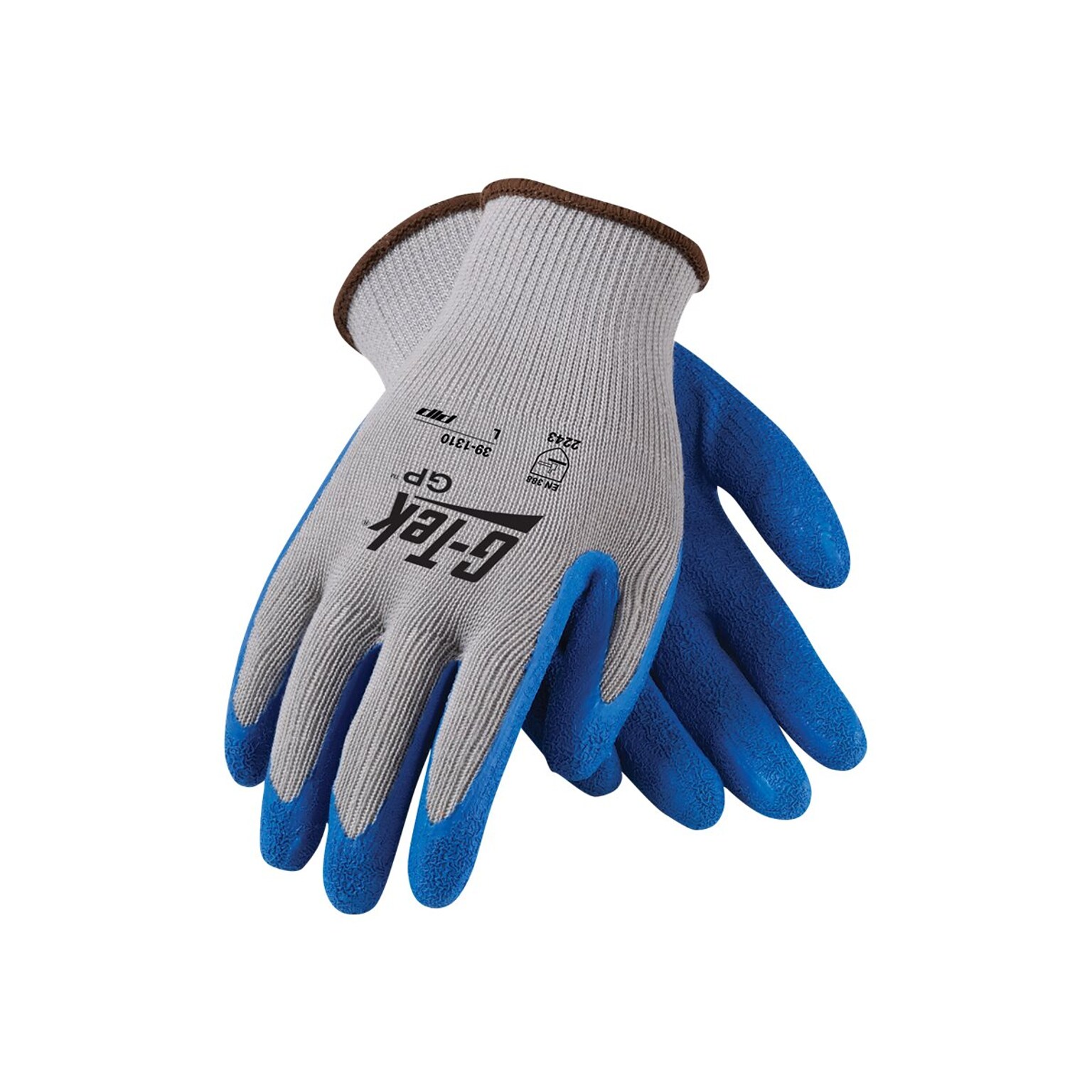 G-Tek Coated Work Gloves, CL Seamless Cotton/Polyester Knit With Latex Coating, L, 12 Pairs (39-1310-L)