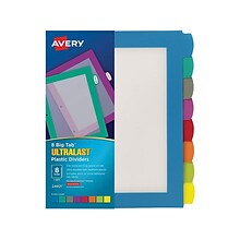 Avery Big Tab Ultralast Plastic Dividers with White Tab Labels, 8 Tabs, Multicolor (24901)