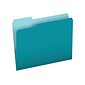 Pendaflex Two-Tone File Folders, 3-Tab, Letter Size, Teal, 100/Box (PFX 152 1/3 TEA)
