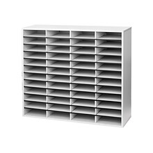 Fellowes 48-Compartment Literature Organizers, 38.25 x 34.69, Dove Gray (25081)