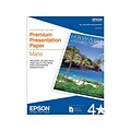 Epson Premium Matte Presentation Paper, 8.5 x 11, 50 Sheets/Pack (S041257)