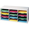 Fellowes 12-Compartment Literature Organizers, 29 x 12.94, Dove Gray (25004)