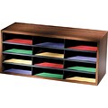 Fellowes 12-Compartment Literature Organizers, 29 x 12.94, Medium Oak (25400)