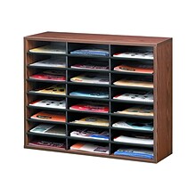 Fellowes 24-Compartment Literature Organizers, 29 x 23.44, Medium Oak (25043)