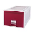 Storex Plastic Drawer, Letter/Legal Size, Red (61105U01C)