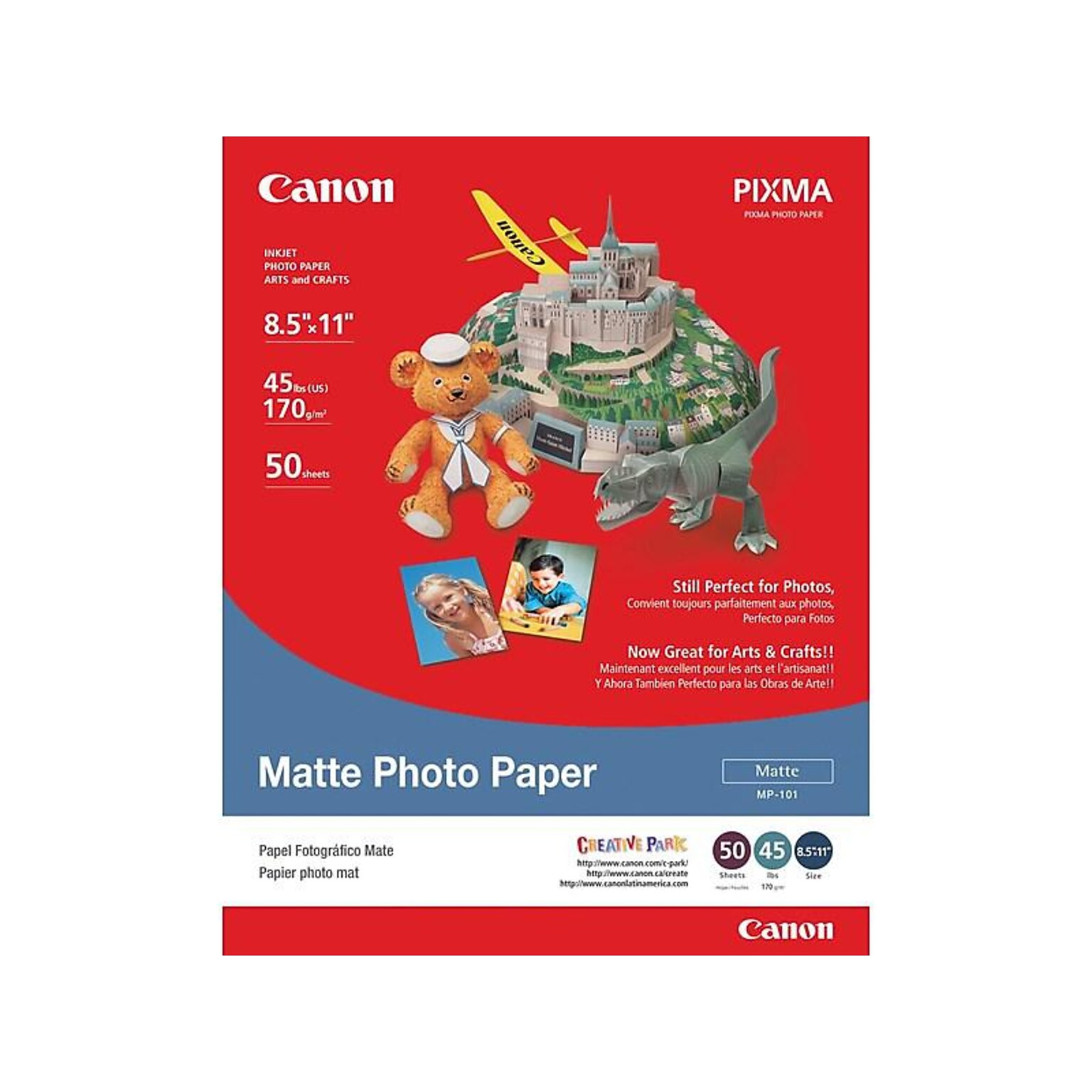 Canon MP 101 Matte Photo Paper, 8.5 x 11, 50 Sheets/Pack (7981A004)