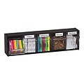 Deflect-O Interlocking Tilt Bin Plastic Compartment Storage, Black/Transparent (20504OP)