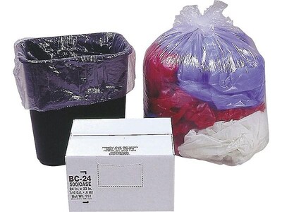 Berry Global Classic 10 Gallon Industrial Trash Bag, 23 x 24, Low Density, 0.6mil, Clear, 500 Bags