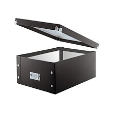 Snap-N-Store Double-Wide Storage Box for CD/DVD, Black PVC (SNS01658)