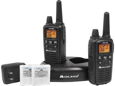 MIDLAND RADIO X-tra Talk Two-Way Radios, Black, 2/Pack (LXT600VP3)