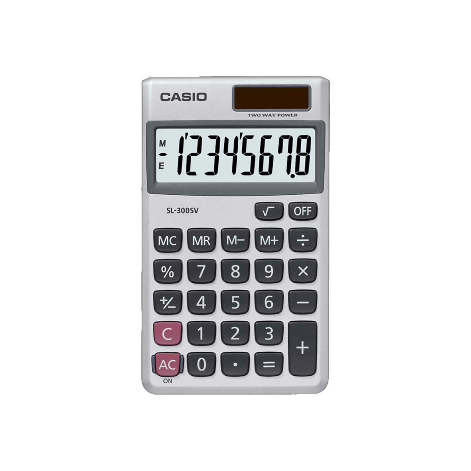 Casio SL-300SV 8-Digit Pocket Calculator, Silver
