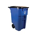 Rubbermaid Brute Polypropylene Recycling Container, 50 Gallon, Blue (FG9W2773BLUE)