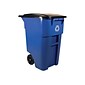 Rubbermaid Brute Polypropylene Recycling Container, 50 Gallon, Blue (FG9W2773BLUE)