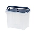 Iris Plastic Box, Letter Size, Clear with Navy Lid (111127)