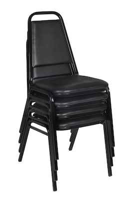 Regency Vinyl Restaurant Stack Chair, Black 4/Pack (8029BK4PK)