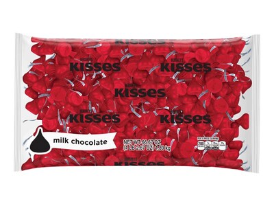 HERSHEYS KISSES Red Foil Milk Chocolate Pieces, 66.67 oz. (HEC60286)