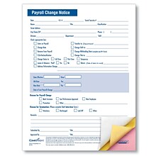 ComplyRight Payroll Change Notice, 3-Part, Pack of 50 (A2170)