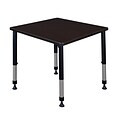 Regency Kee 30 Square Height Adjustable Classroom Table - Mocha Walnut