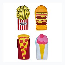 Junk Food Pencil Pouch, 4 Assorted Designs, 8.5 x 4 x 1 8pc Value Pack