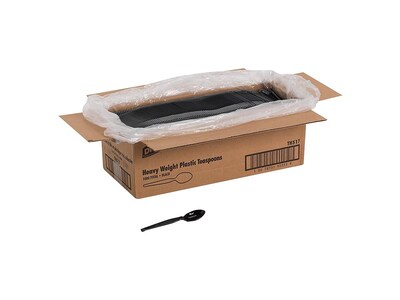 Dixie Plastic Teaspoon, Heavy-Weight, Black, 1000/Carton (TH517)