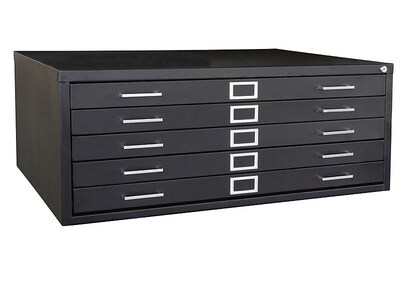 Sandusky 5-Drawer Lateral File Cabinet, Locking, Black, 40.8W (244876-09)