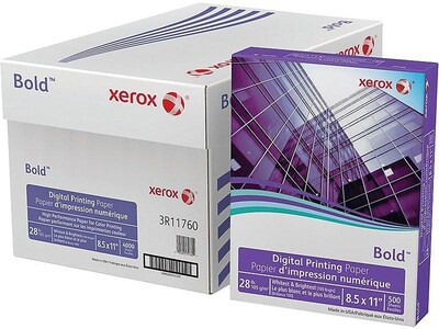 Xerox Bold Digital Color Copy Paper, 28 lbs., 8.5 x 11, Blue White, 500/Ream, 8 Reams/Carton (3R11760)