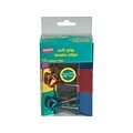 Staples Soft Grip 1.25 Binder Clips, Medium, Assorted Colors, 12/Pack (35313)