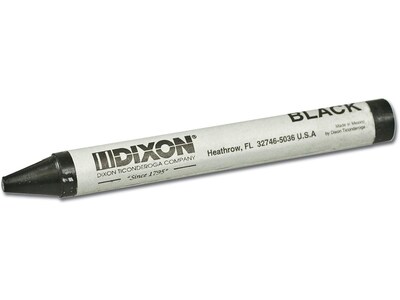 Dixon American Classic Professional Crayons, Black, Dozen (05005)