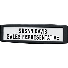 Fellowes Partition Additions Plastic Name Plate, Dark Graphite (75906)