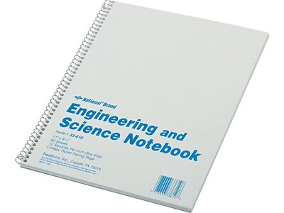 National Brand Engineering & Science 1-Subject Computation Notebooks, 8.5" x 11", Quad, 60 Sheets, Gray/Silver (33610)