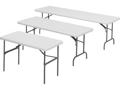 ICEBERG IndestrucTable TOO 600S Folding Table, 72" x 30", Platinum (65323)