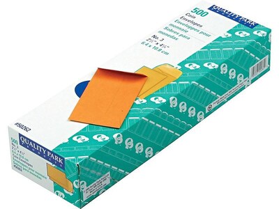Quality Park Gummed Currency Envelopes, 2 1/2 x 4 1/4, Brown, 500/Box (QUA50262)