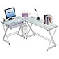 Techni Mobili 62" L-Shaped Desk, Clear (RTA-3802-GLS)